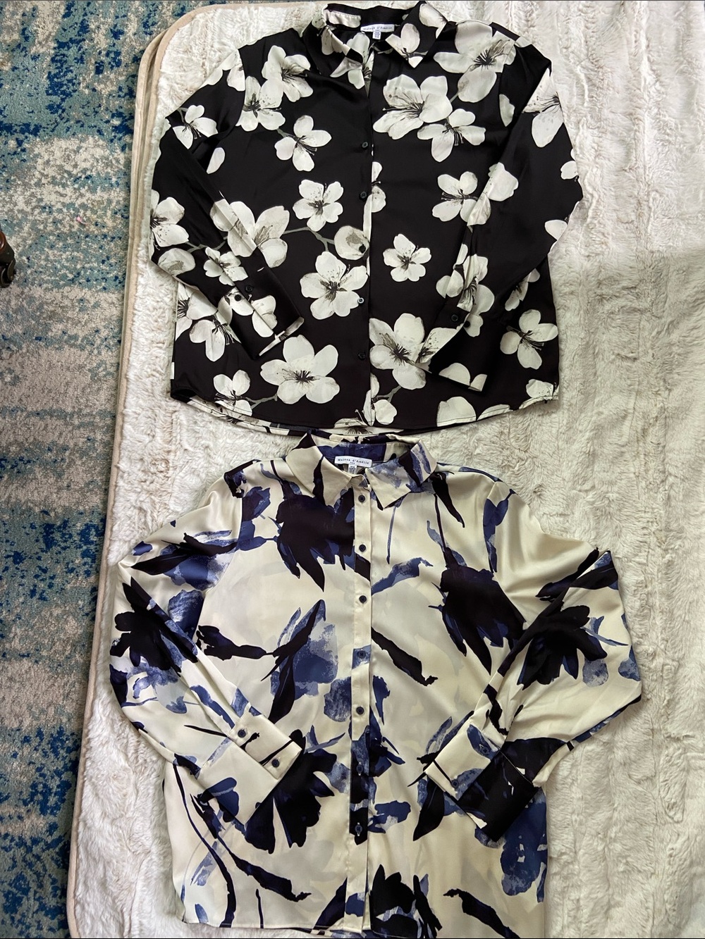 Bundle Of Two Floral Button-Up Blouse | White Floral Print